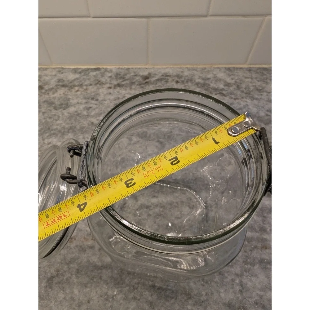Fido Italian Glass Clamp Lid Canister 1 Liter Hermetic Storage Jar